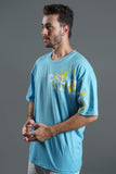 GRAPHIC SLEEVE OCEAN BLUE T-SHIRT